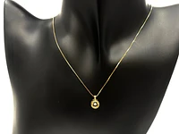 10K Yellow Gold 0.05cttw Diamond Pendant, 18"