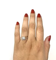 10K Rose Gold BLue Topaz & Diamond Ring- Size 6.5