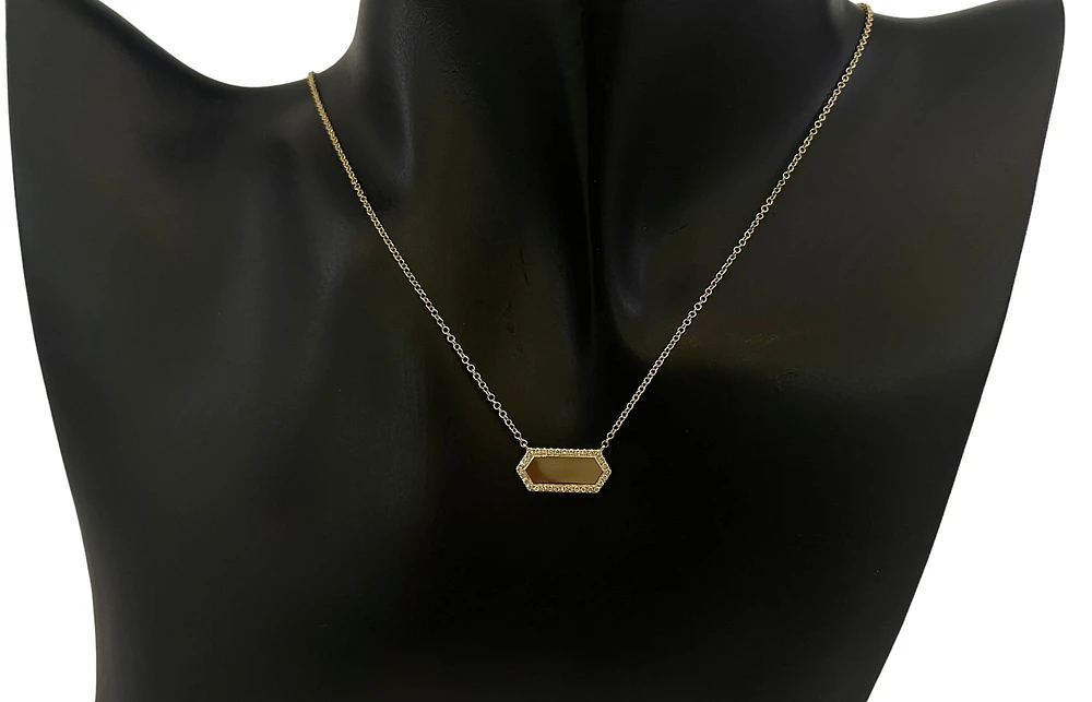 14K Yellow Gold 0.10cttw Diamond Pendant, 18"