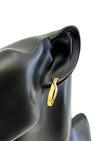 10K Two Tone Gold 28mm Earrings