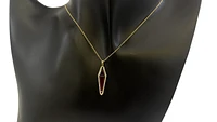 14K Yellow Gold 1.85cttw Garnet and 0.21cttw Diamond Necklace - 18 Inches