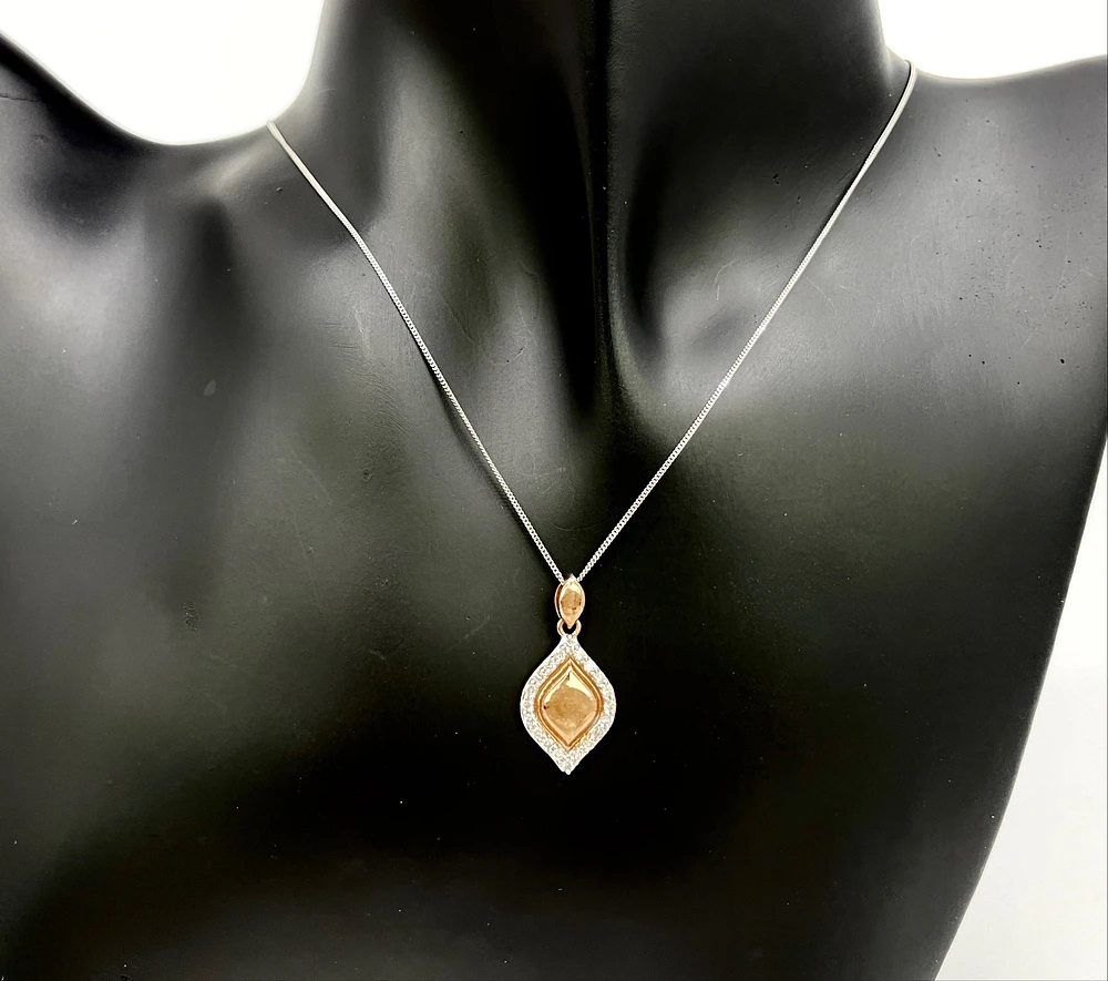 10K Rose Gold 0.25cttw Diamond Pendant, 18"