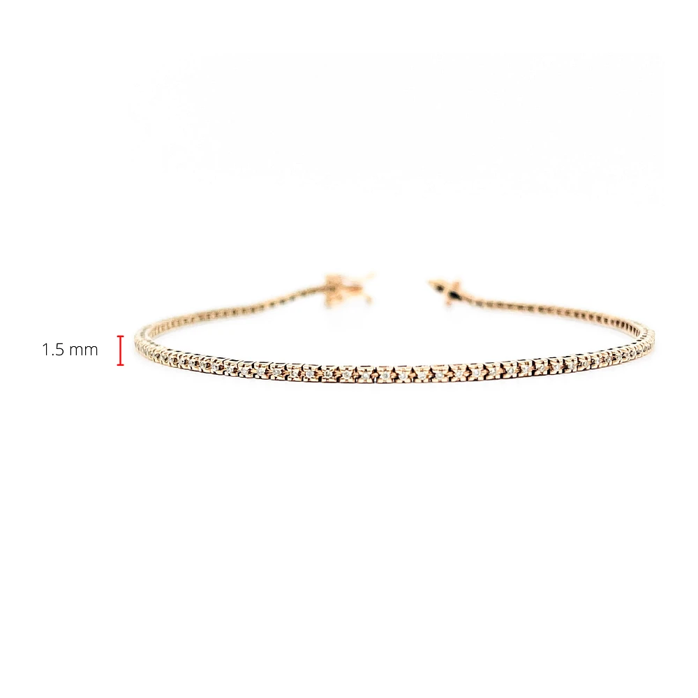 14K Rose Gold 0.35cttw Diamond Tennis Bracelet, 7"