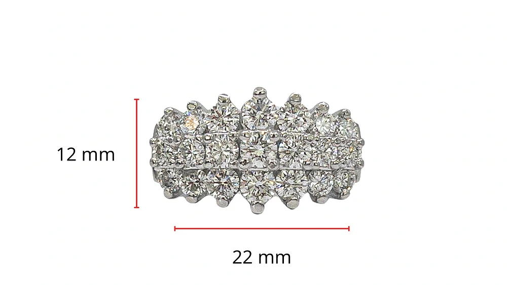 14K White Gold 2.60cttw Diamond Band - Size 6.5