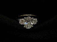14K Gold 1.55cttw Lab Grown Diamond 3 Stone Ring - /