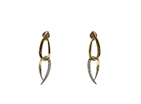 10K Yellow Gold Diamond Dangle Earrings 0.25cttw