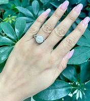 14K White Gold 1.00cttw Diamond Engagement Halo Ring, Size 6.5
