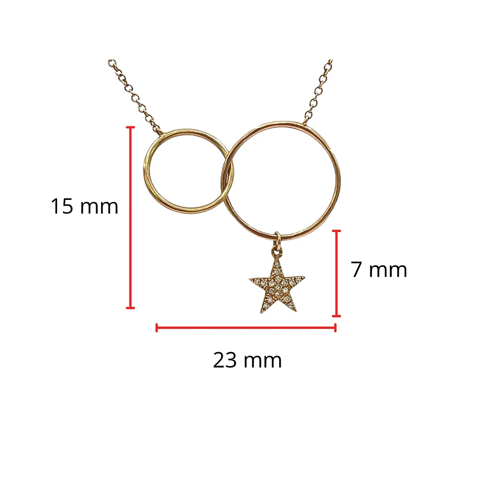14K Rose Gold 0.04cttw Diamond Pendant, 18"