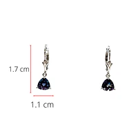 10K White Gold Created Alexandrite  Earrings