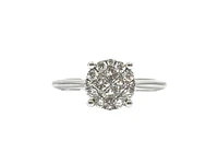 14K White Gold 0.47cttw Diamond Halo Engagement Ring, size 6.5