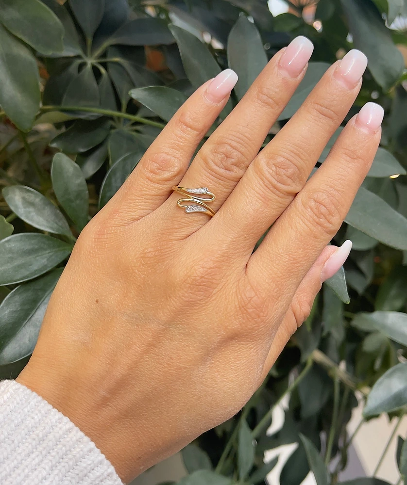 10K Yellow Gold 0.04cttw Diamond Pave Set Ring
