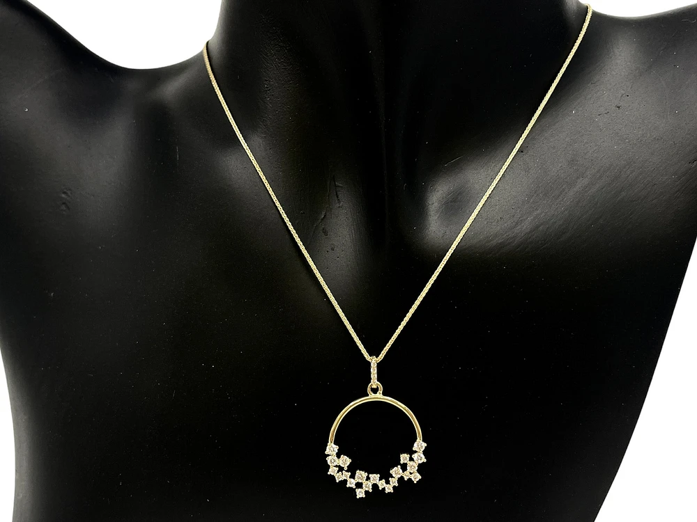 10K Yellow Gold 0.50cttw Diamond Necklace, 18"