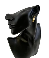 10K Two Tone Gold 28mm Earrings