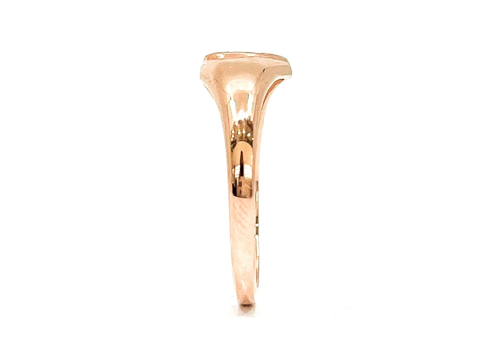 10K Rose Gold 0.01cttw Diamond Heart Signet Ring, size 6.5
