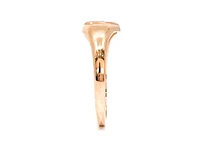 10K Rose Gold 0.01cttw Diamond Heart Signet Ring, size 6.5
