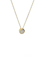 10K Yellow Gold 0.04cttw Single Cut Diamond Pendant, 18”