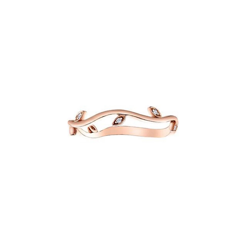 10K Rose Gold 0.024cttw Diamond Ring- Size 6.5