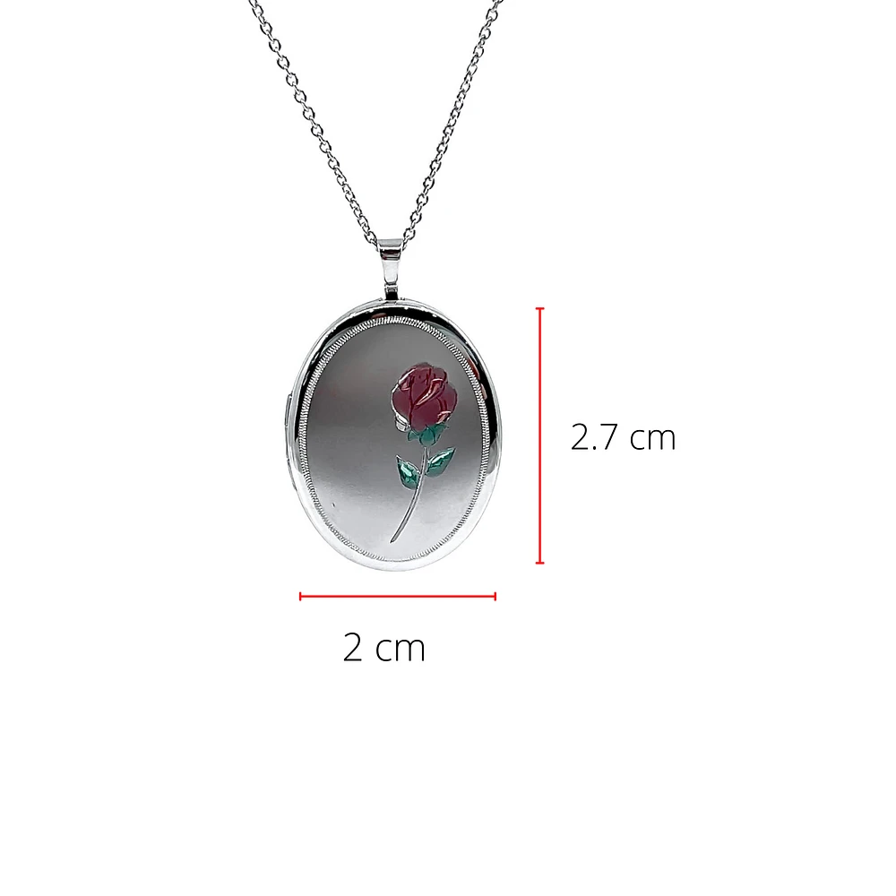 Sterling Silver Oval Locket Necklace 18"