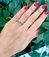 14K White Gold 0.45cttw Sapphire and 0.18cttw Diamond Ring - Size 7