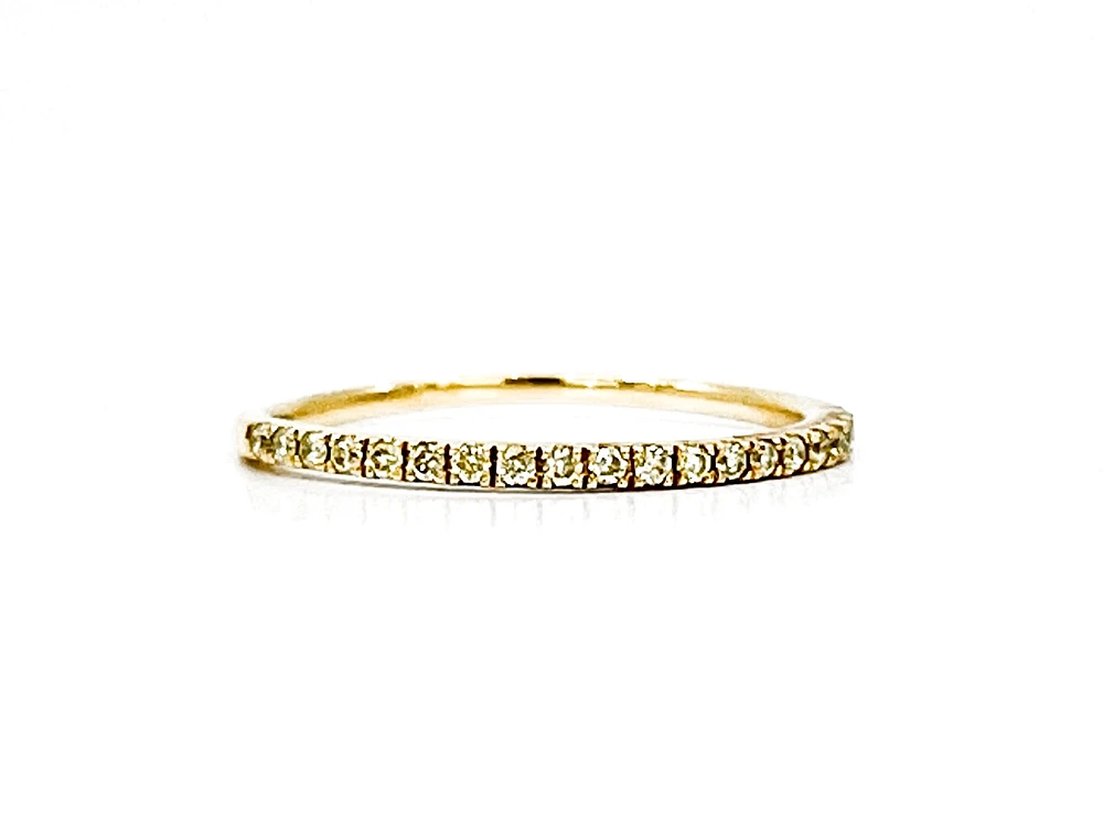 14K Yellow Gold 0.15cttw Yellow Diamond Ring, size 6.5