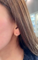 10K Gold 0.04cttw Diamond Hoop / Huggie / Hinged Earring