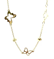 10K Yellow Gold Butterfly Link Anklet - 10 Inches