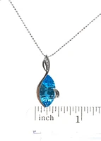 Blue Topaz and Diamond Pendant