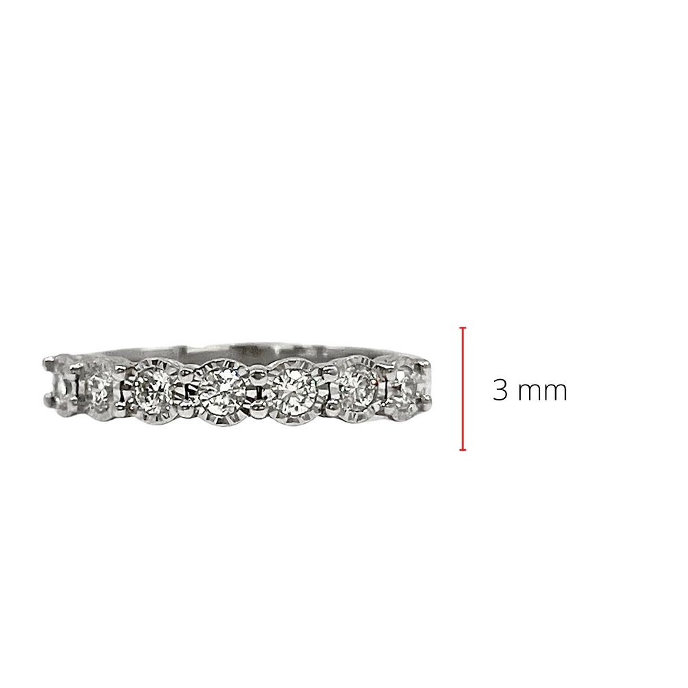 10K White Gold 0.35cttw Illusion Setting Diamond Ring - Size 6.5