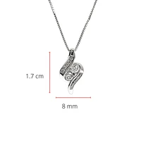 10K White Gold 0.25cttw Diamond Pendant, 18"