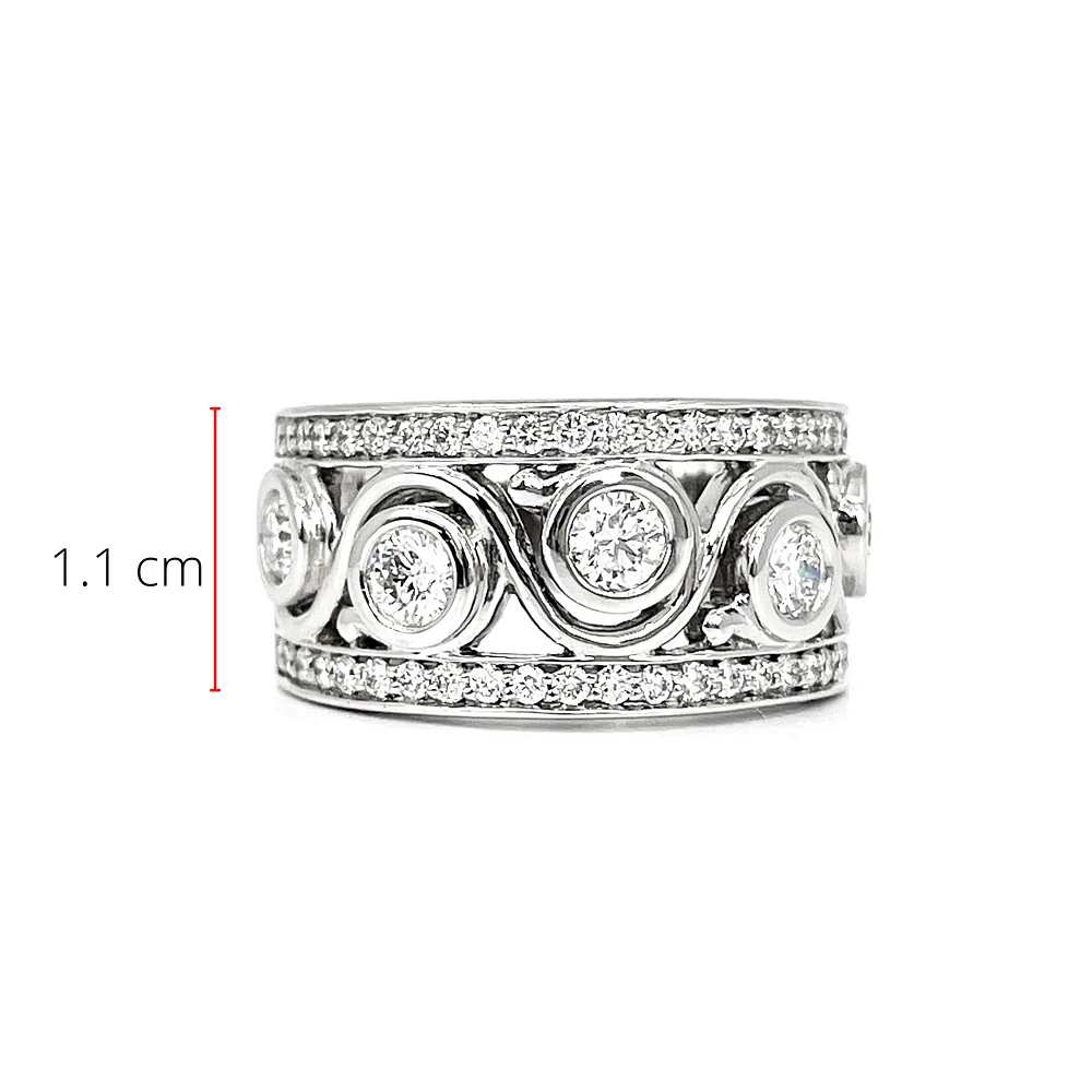 14K White Gold 1.17cttw Canadian Diamond Ring, size 6.5
