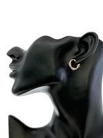 10K Tri Tone Gold 16mm Earrings