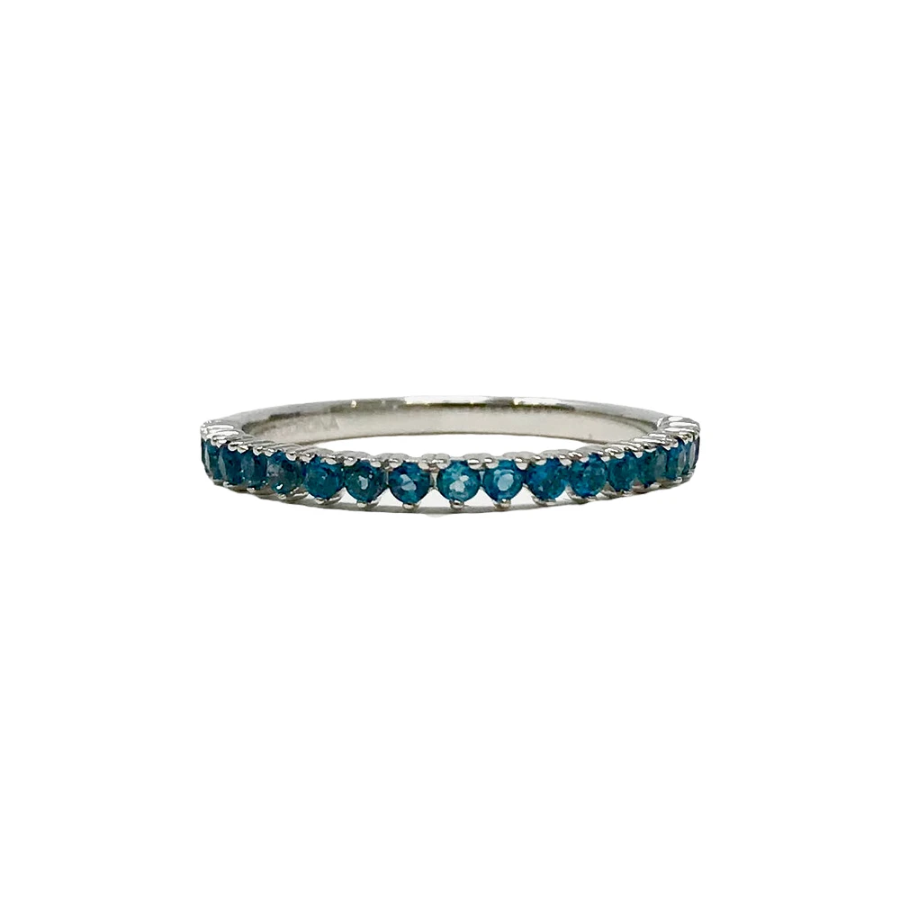 14K White Gold London Blue Topaz Ring