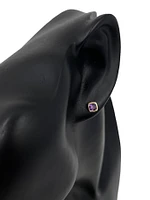 10K Yellow Gold 0.60cttw Cushion Cut Amethyst Bezel Set Stud Earrings