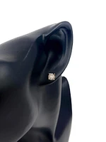 10K Two Toned Yellow and White Gold 0.50cttw Diamond Solitaire Illusion 4 Claw Setting Earrings - 5.5mm