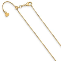 Adjustable 10K Gold Cable Chain 16" - 22" 1.1mm