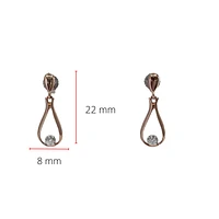 10K Rose Gold 0.06cttw Canadian Diamond Dangle Earrings