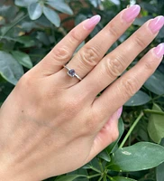 10K White Gold 0.50cttw Trillion Cut Created Alexandrite Ring, size 6.5