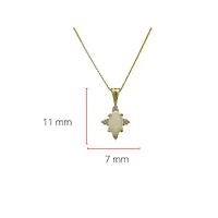 10K Yellow Gold 0.16cttw Opal and 0.03cttw Diamond Necklace - 18 Inches