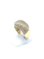 10K Yellow Gold 0.50cttw Round Cut Diamond Statement Ring, size 6.5