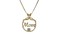 10K Yellow Gold 0.02cttw Diamond MOM Necklace - 18"