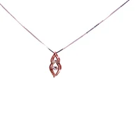 10K White and Rose Gold 0.20 cttw  Diamond  Pulse Pendant, 18"