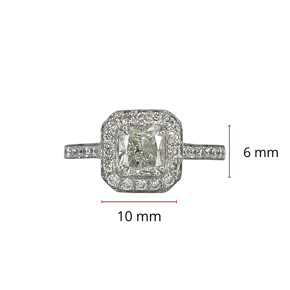 14K White Gold 1.41cttw Diamond Engagement Ring, Size 6