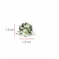 10K White Gold 5 carat Genuine Prasiolite (Green Amethyst) Ring, size 6.5