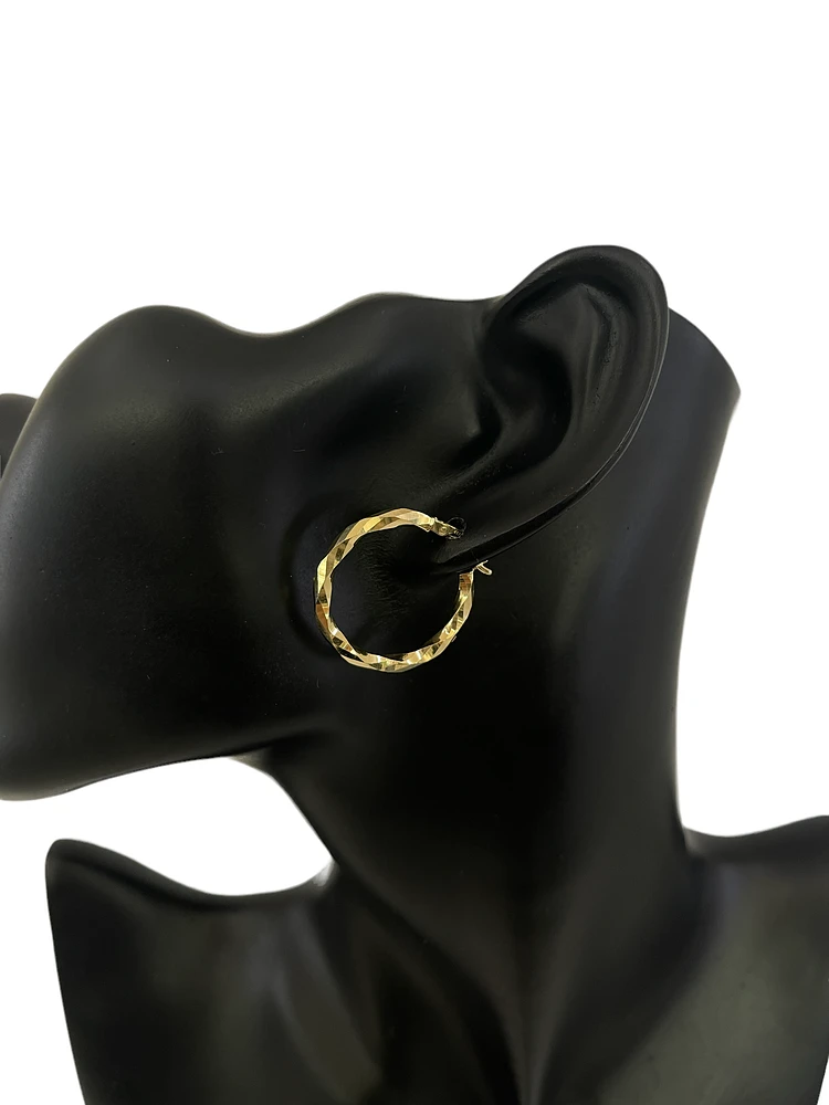 10K Yellow Gold 27mm Earrings