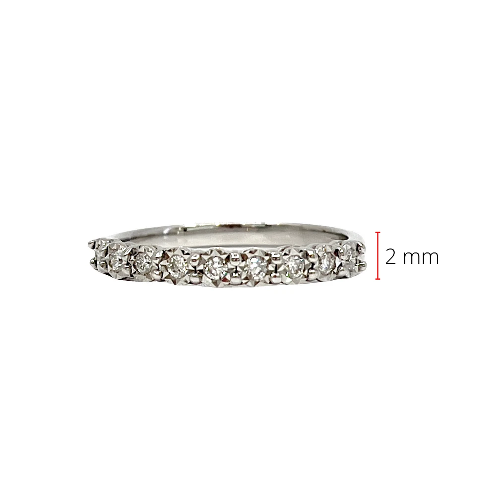 10K White Gold 0.15cttw Illusion Setting Diamond Ring, size 6.5
