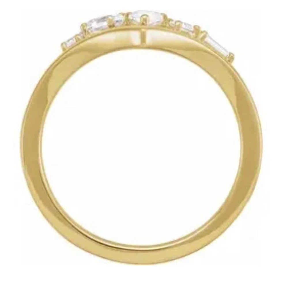 14K White 1/2 CTW Lab-Grown Diamond V Ring - Gold