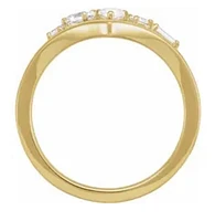 14K White 1/2 CTW Lab-Grown Diamond V Ring - Gold