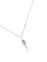 10K White Gold 0.05cttw Canadian Diamond Pendant, 18"