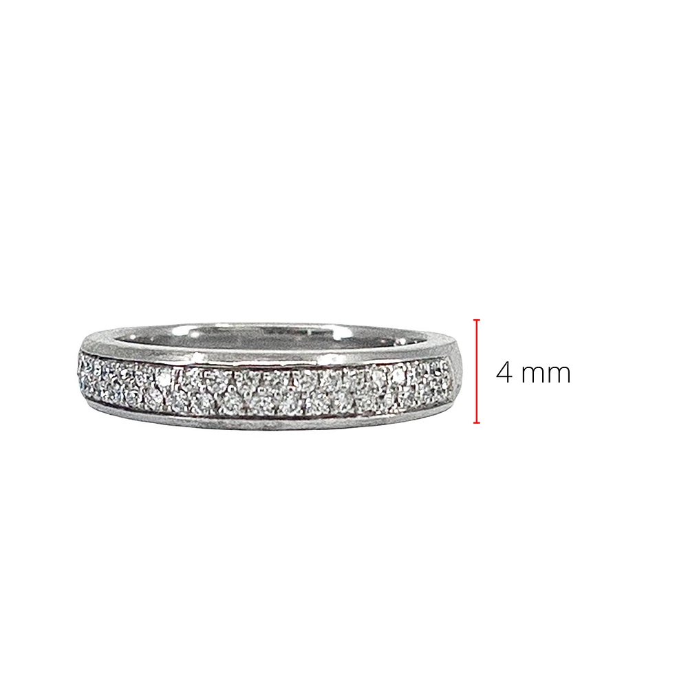 14K White Gold 0.36cttw Diamond Pave Set Ring- Size 6.5