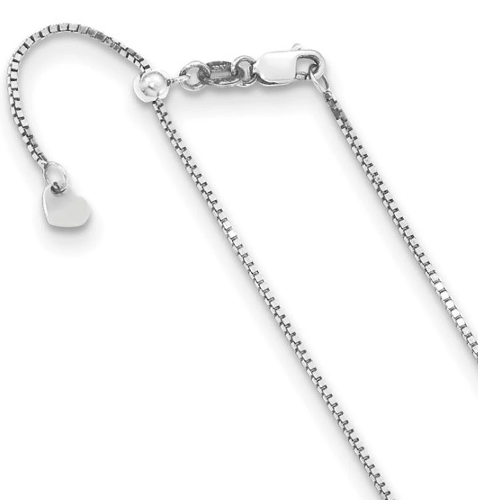 Adjustable 10K Gold Box Chain 16" - 22" 0.70mm